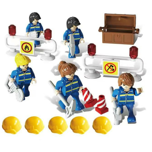 Modbrix 9063 - THW Einsatz Team inkl. 5 Minifiguren - 70 Klemmbausteine