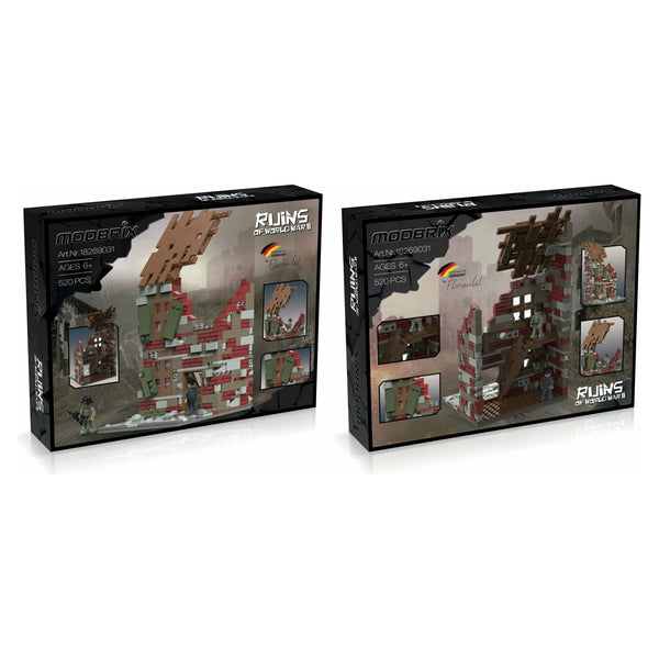Modbrix 9031 - WW2 Häuserruine Fachwerk Ruine - 520 Klemmbausteine