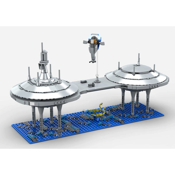 Modbrix 8009 - Kamino Landing Platform inkl. Slave I Raumschiff - 602 Klemmbausteine