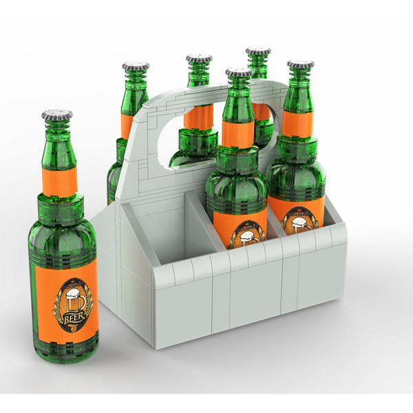 Modbrix 9057 - Bierkasten Modbrixbräu Six-Pack - 374 Klemmbausteine