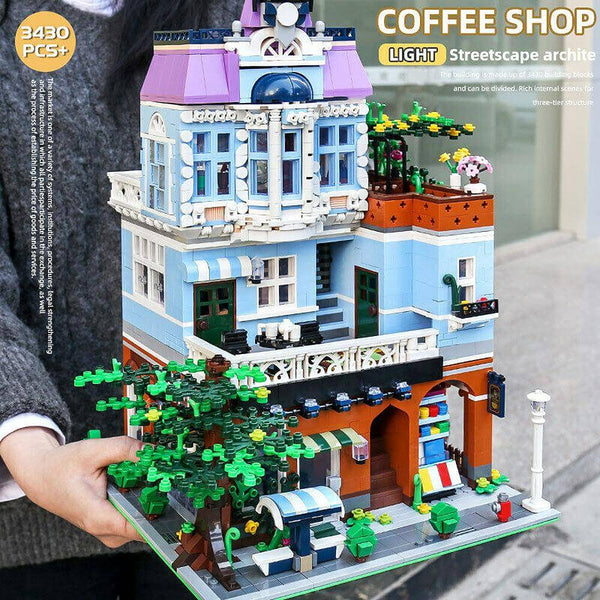 Mould King 16004 - Altstadt Cafe mit Beleuchtung - 3430 Klemmbausteine